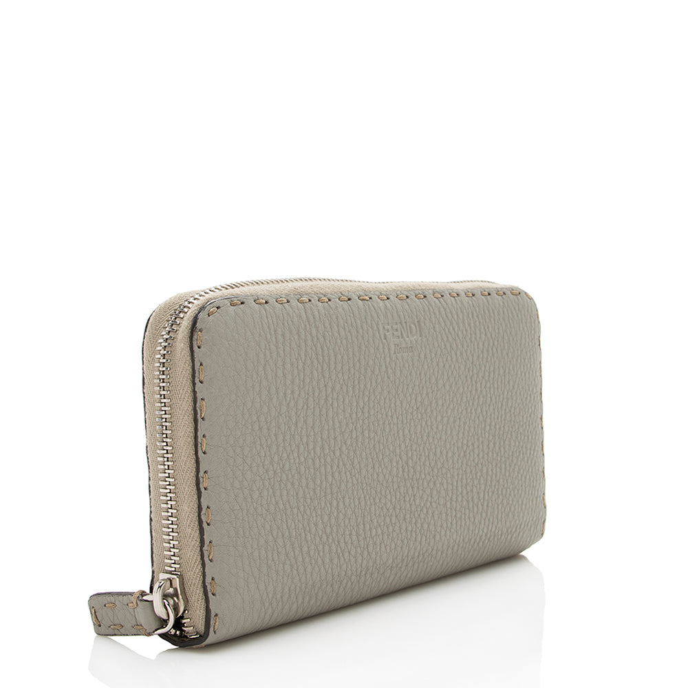 Luxury FendiSelleria Leather Zip Around Wallet (SHF-16963)