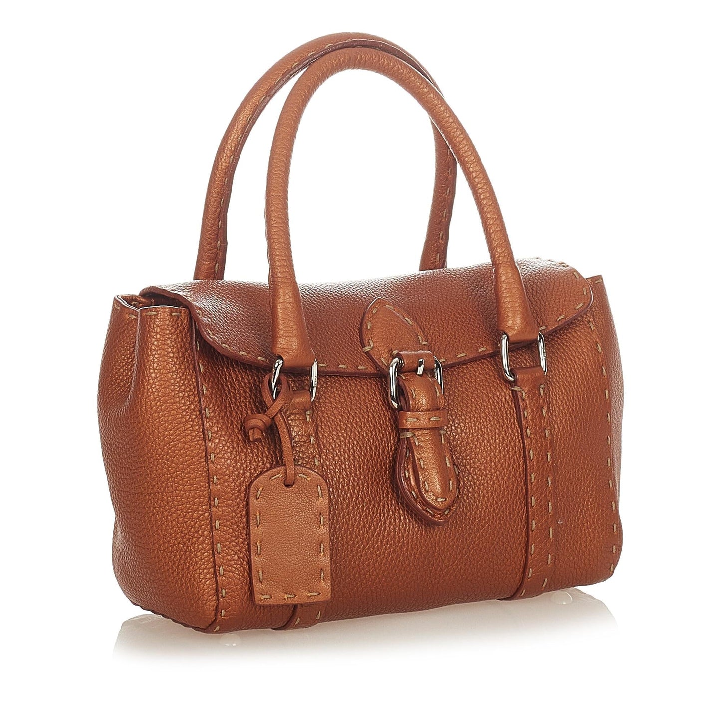 Luxury FendiSelleria Linda Leather Handbag (SHG-26196)
