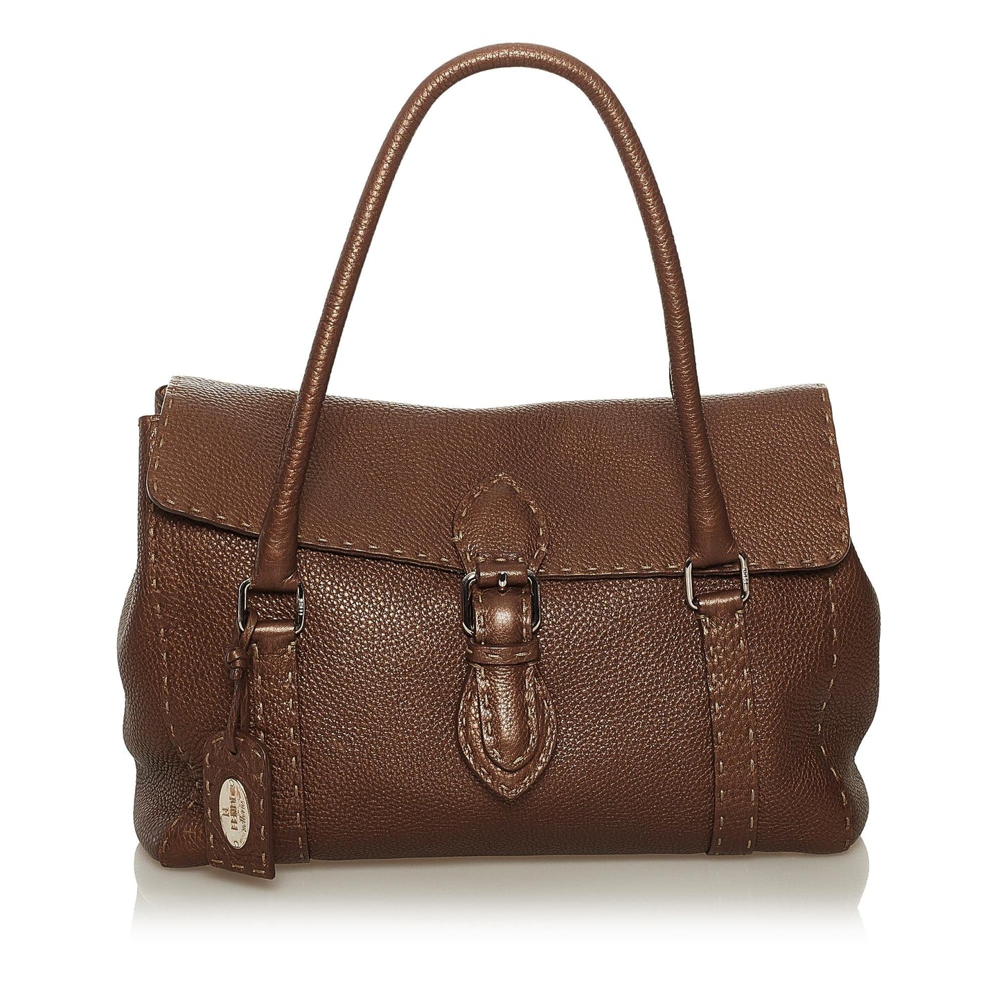 Luxury FendiSelleria Linda Leather Handbag (SHG-34866)