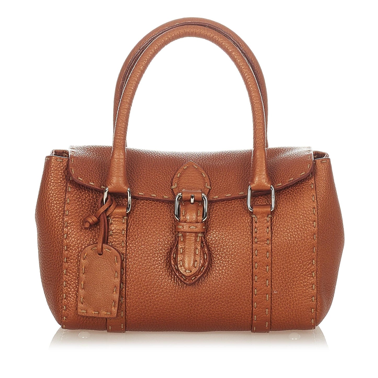 Luxury FendiSelleria Linda Leather Handbag (SHG-37199)