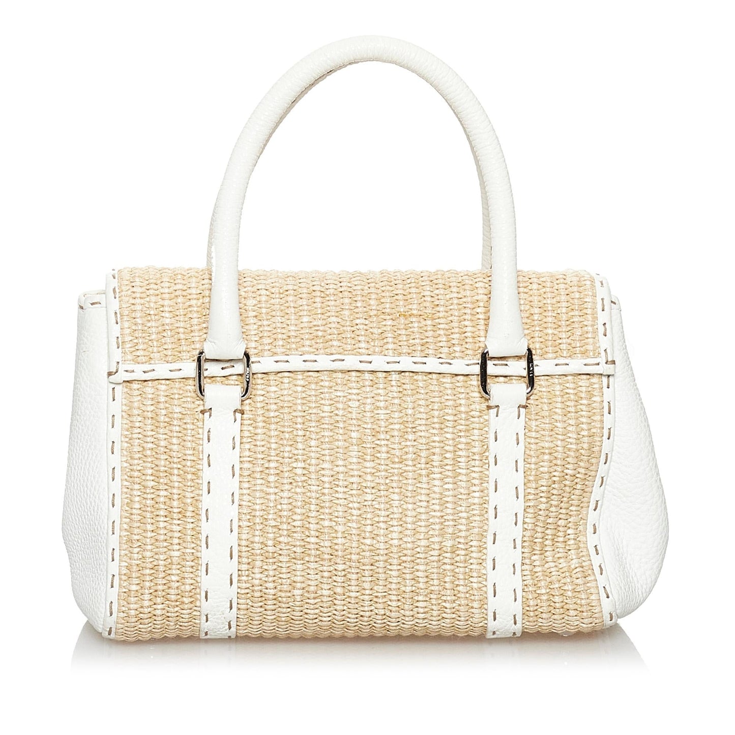 Luxury FendiSelleria Linda Raffia Handbag (SHG-29727)