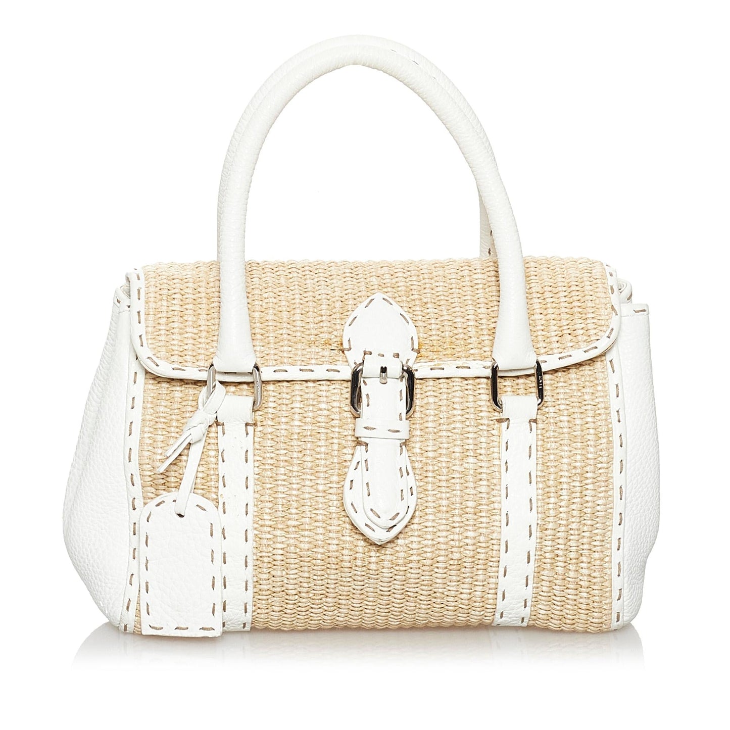 Luxury FendiSelleria Linda Raffia Handbag (SHG-29727)