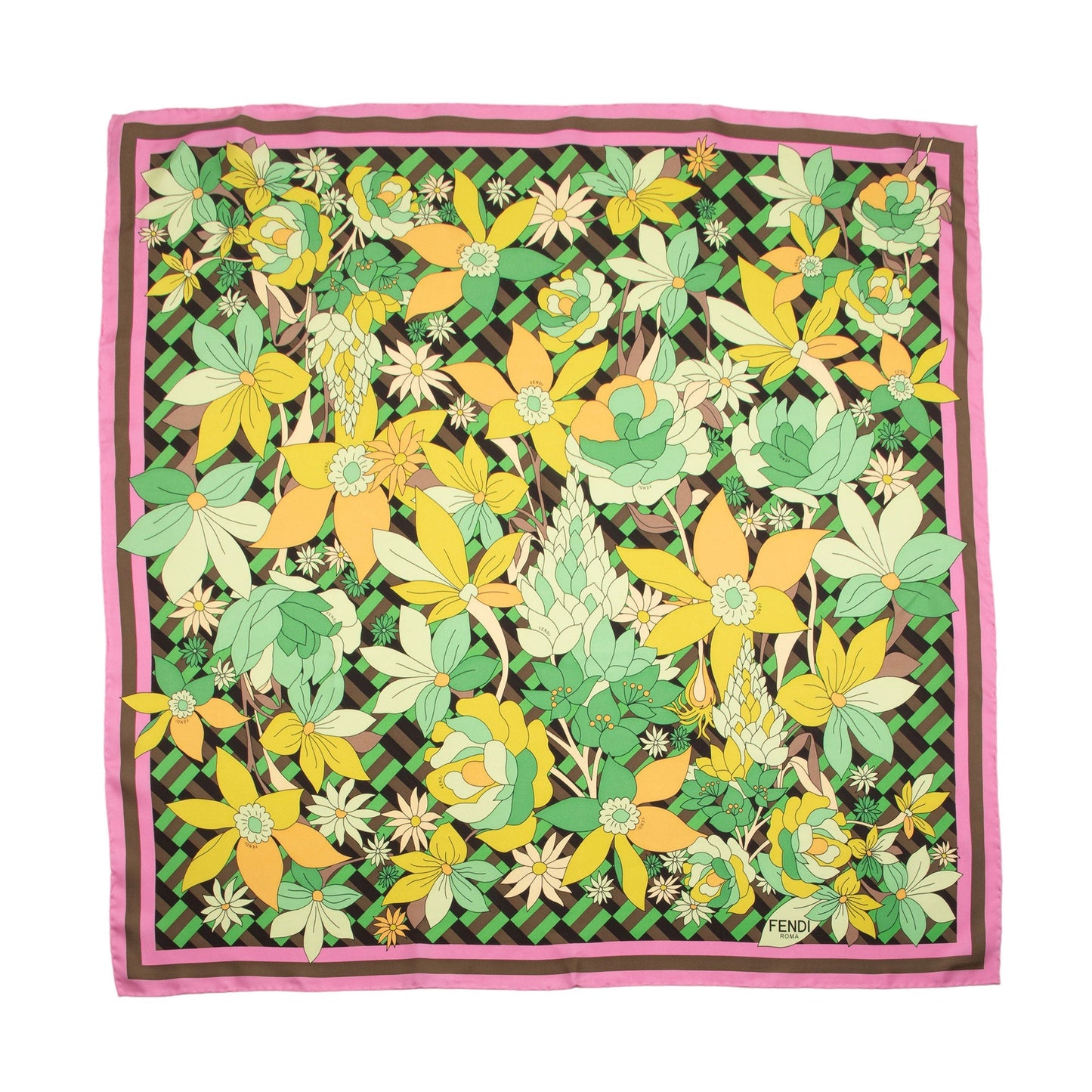 Luxury FendiSilk Floral 90cm Scarf (SHF-Bfg7Q0)