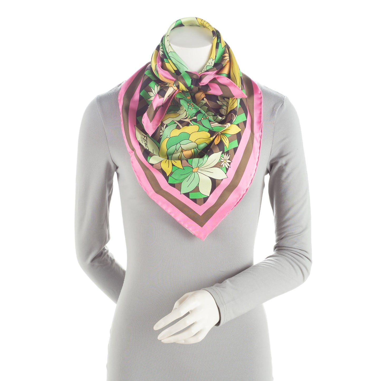 Luxury FendiSilk Floral 90cm Scarf (SHF-Bfg7Q0)