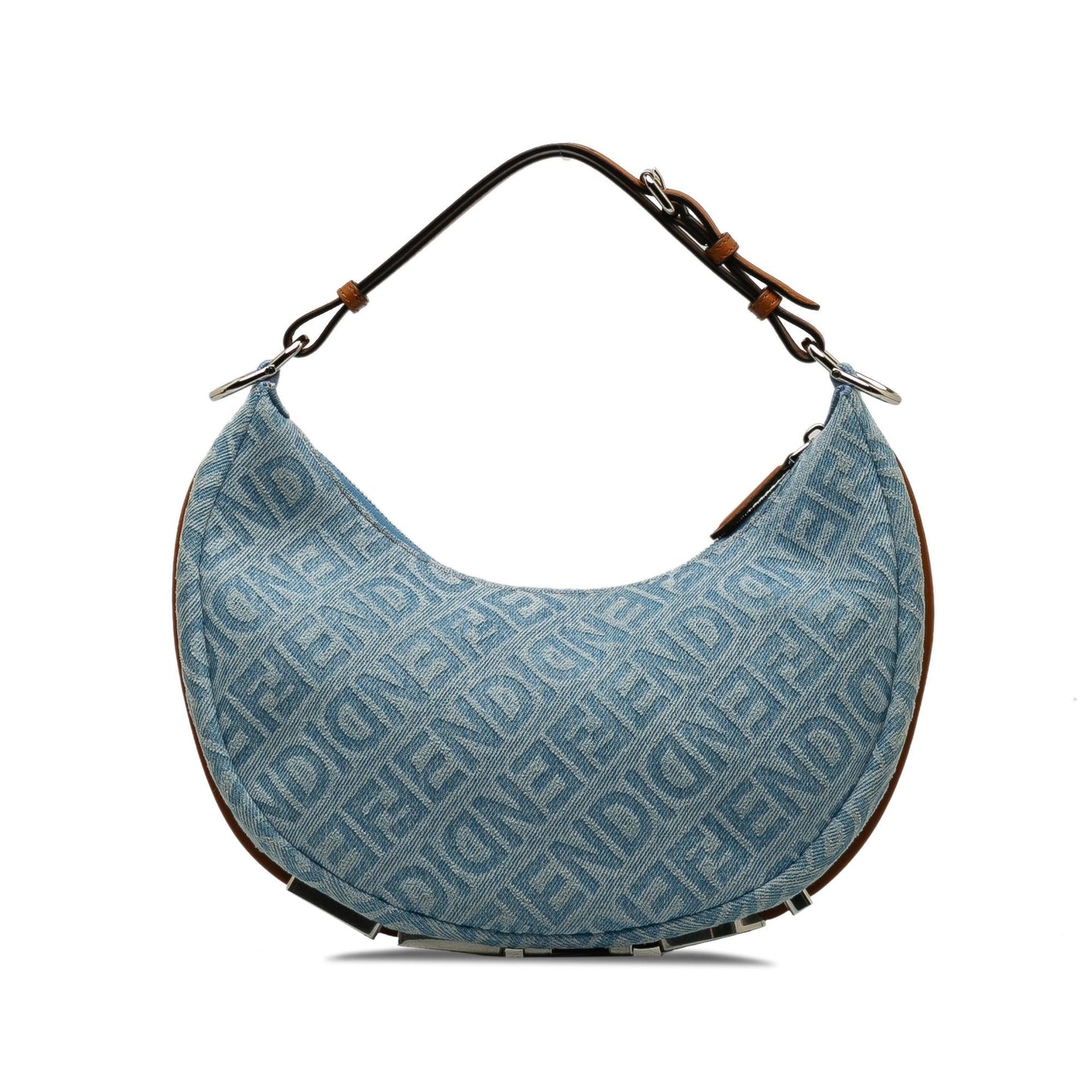 Luxury FendiSmall Denim Zucca Fendigraphy Hobo (SHG-rb2j9e)