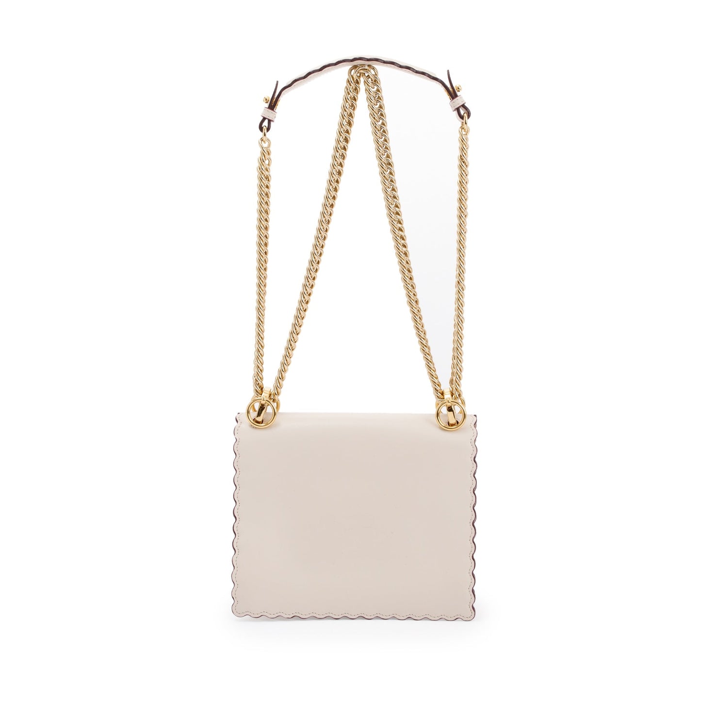 Fendi Small Scalloped Studded Kan I Shoulder Bag