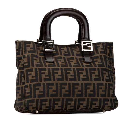 Luxury FendiSmall Zucca Canvas Twins Tote (SHG-BIvHMx)