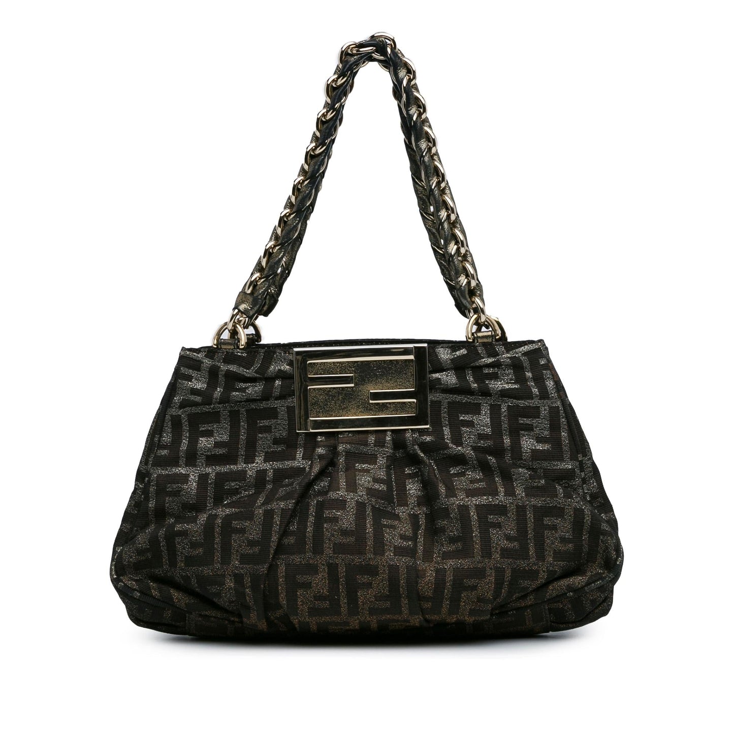Luxury FendiSmall Zucca Metallic Canvas Mia Shoulder Bag (SHG-wJ2lNk)