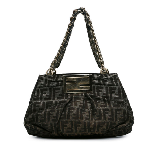 Luxury FendiSmall Zucca Metallic Canvas Mia Shoulder Bag (SHG-wJ2lNk)