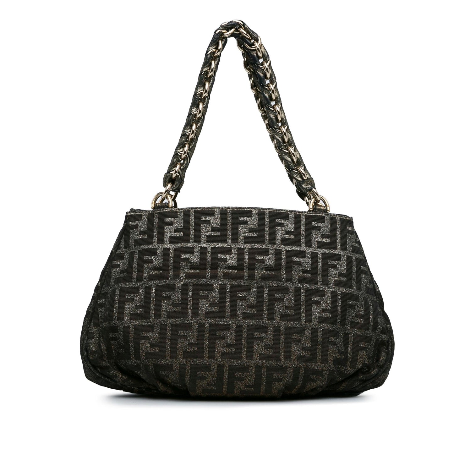 Luxury FendiSmall Zucca Metallic Canvas Mia Shoulder Bag (SHG-wJ2lNk)