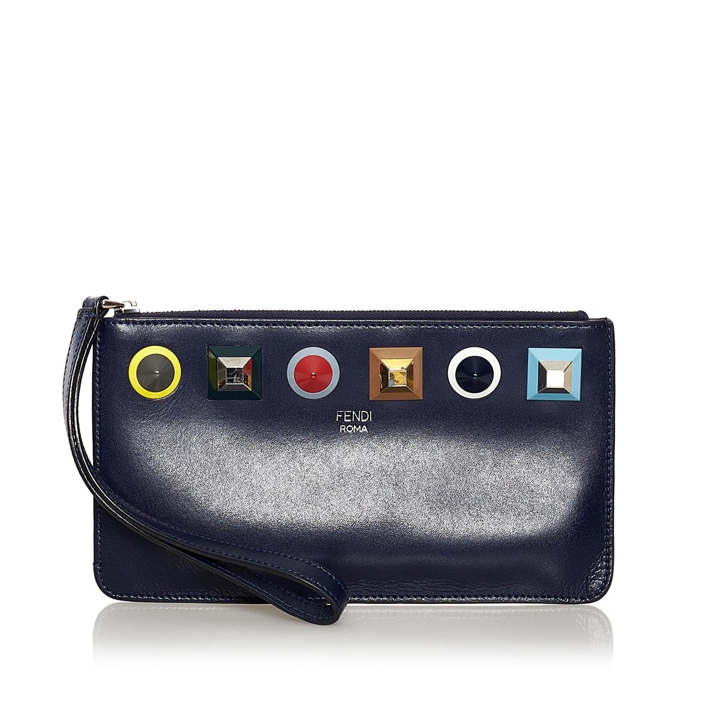 Luxury FendiStudded Flat Leather Pouch (SHG-33758)