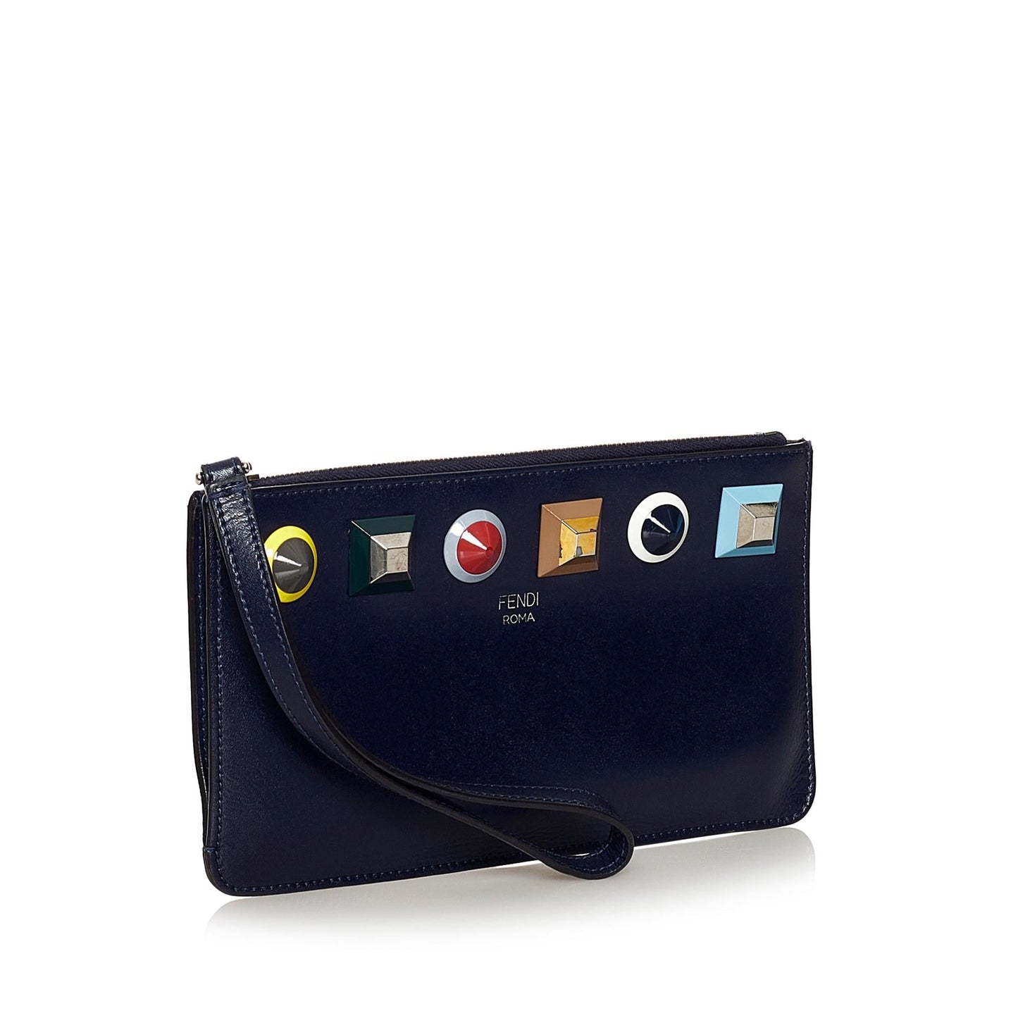 Luxury FendiStudded Flat Leather Pouch (SHG-33758)
