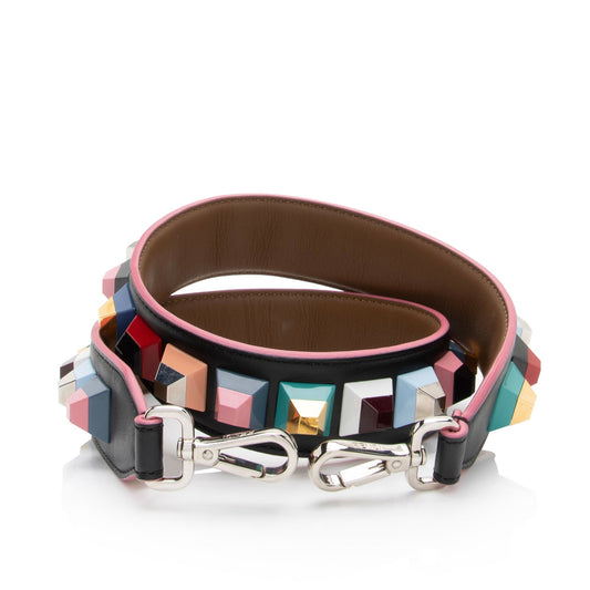 Luxury FendiStudded Leather Strap You Shoulder Strap (SHF-qFWerx)