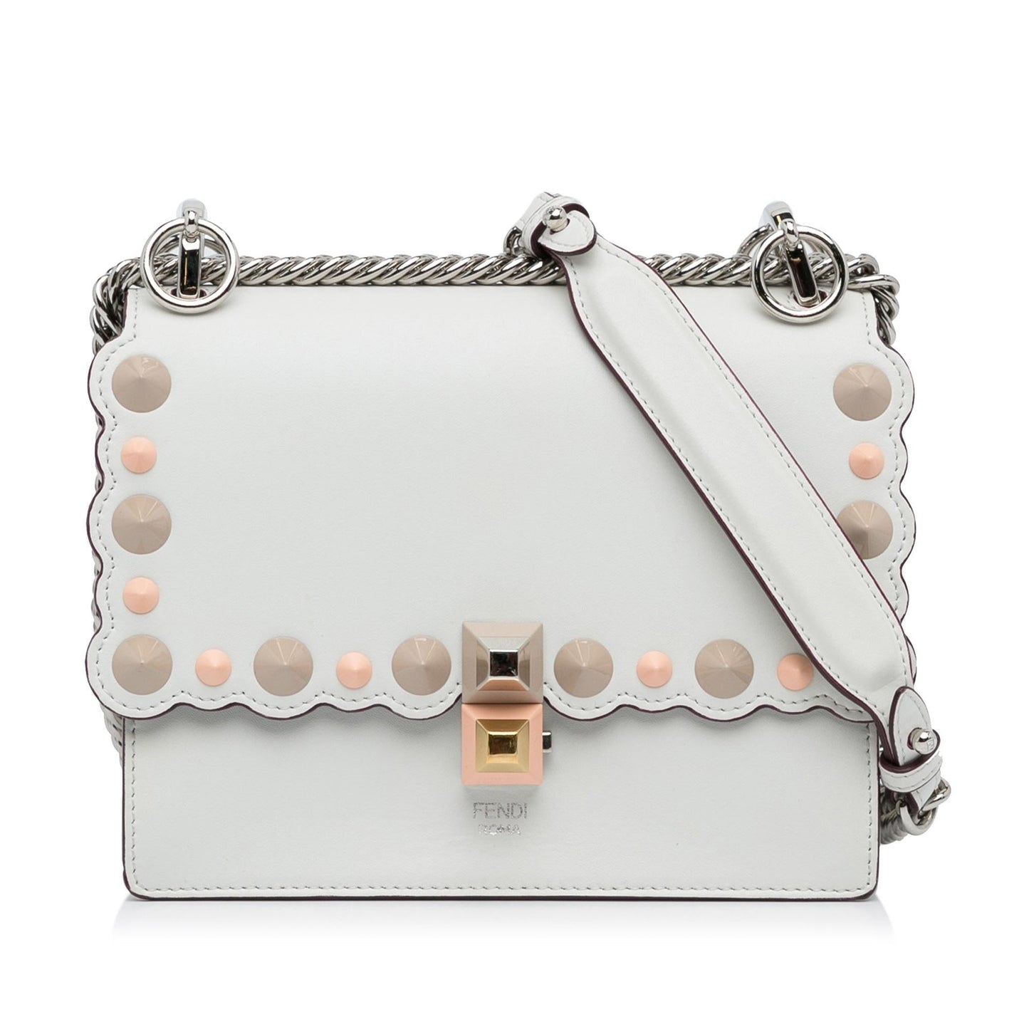 Luxury FendiStudded Scalloped Kan I Crossbody (SHG-nFDJIw)