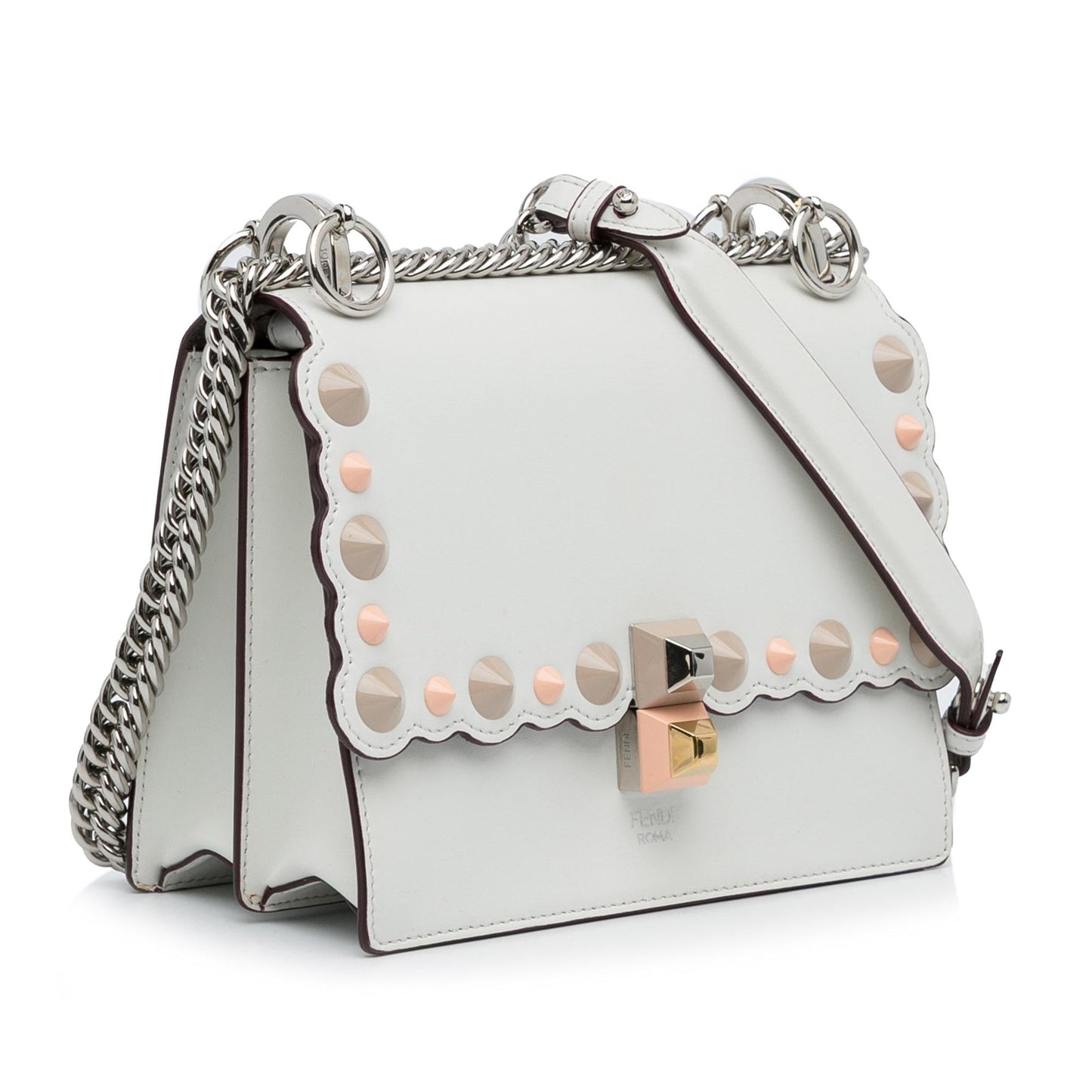 Luxury FendiStudded Scalloped Kan I Crossbody (SHG-nFDJIw)