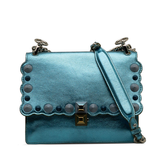 Luxury FendiStudded Scalloped Kan I Crossbody (SHG-CeGCcL)