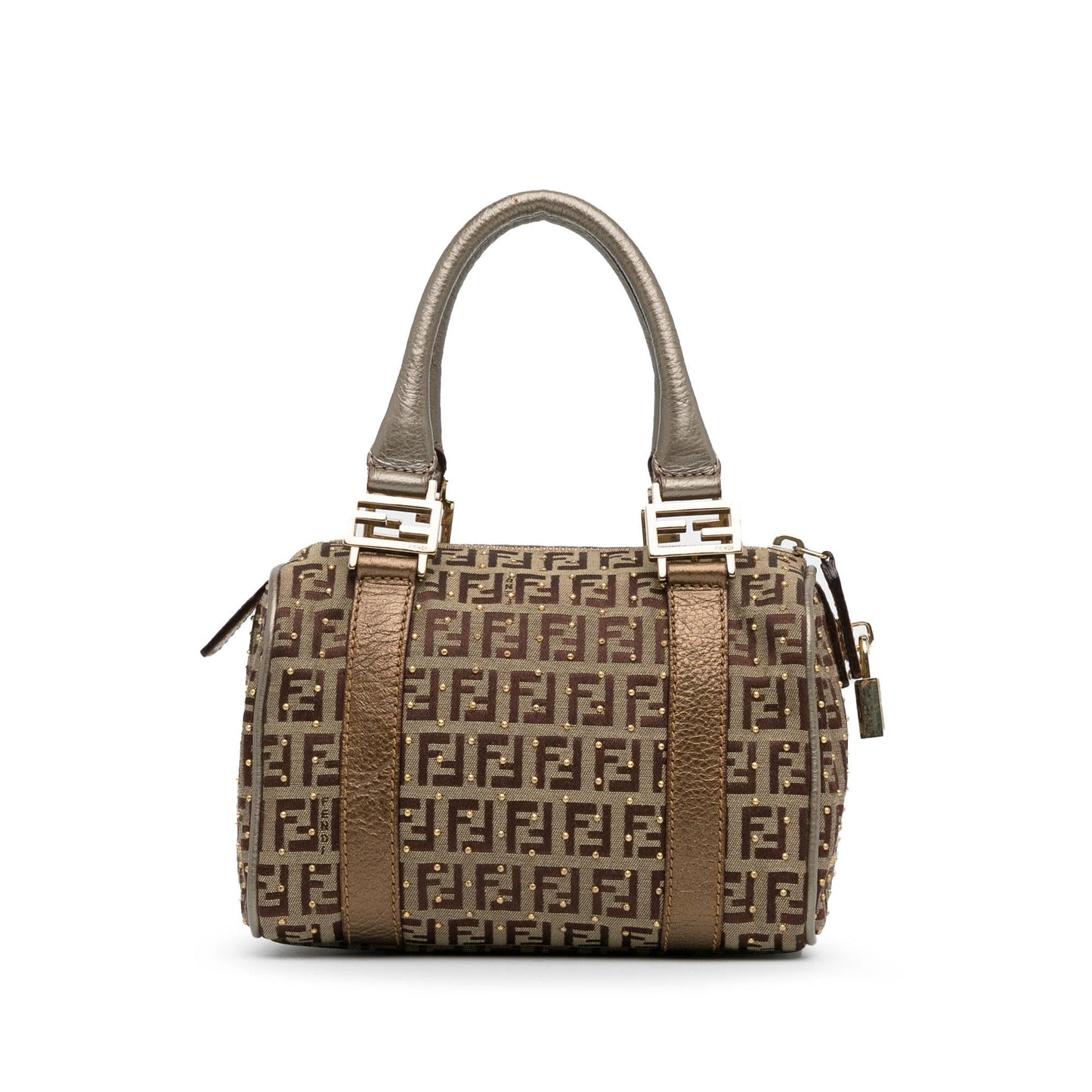 Luxury FendiStudded Zucchino Boston Bag (SHG-q9Lttm)