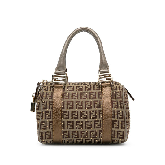 Luxury FendiStudded Zucchino Boston Bag (SHG-q9Lttm)