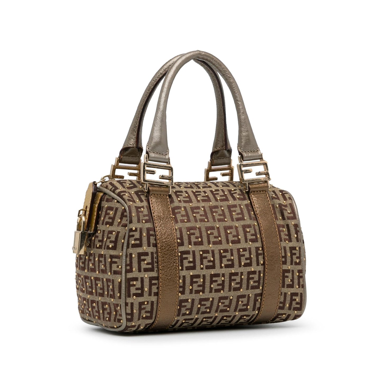 Luxury FendiStudded Zucchino Boston Bag (SHG-q9Lttm)