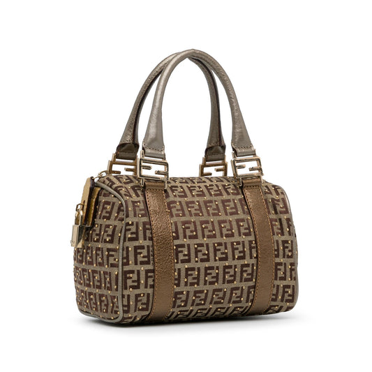 Luxury FendiStudded Zucchino Boston Bag (SHG-q9Lttm)