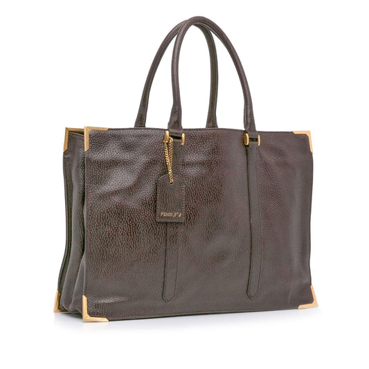 Luxury FendiTextured Leather Classico No.4 Tote Bag (SHG-gSX2gy)