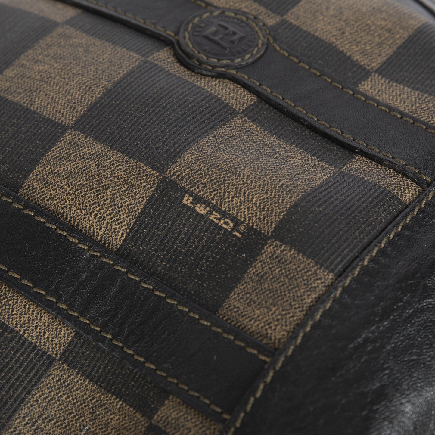Fendi Vintage Checkered Bucket Bag