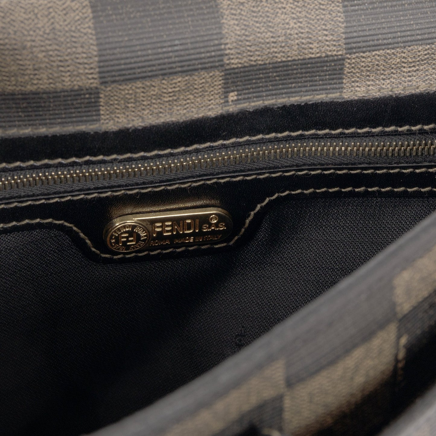Fendi Vintage Checkered Crossbody Bag