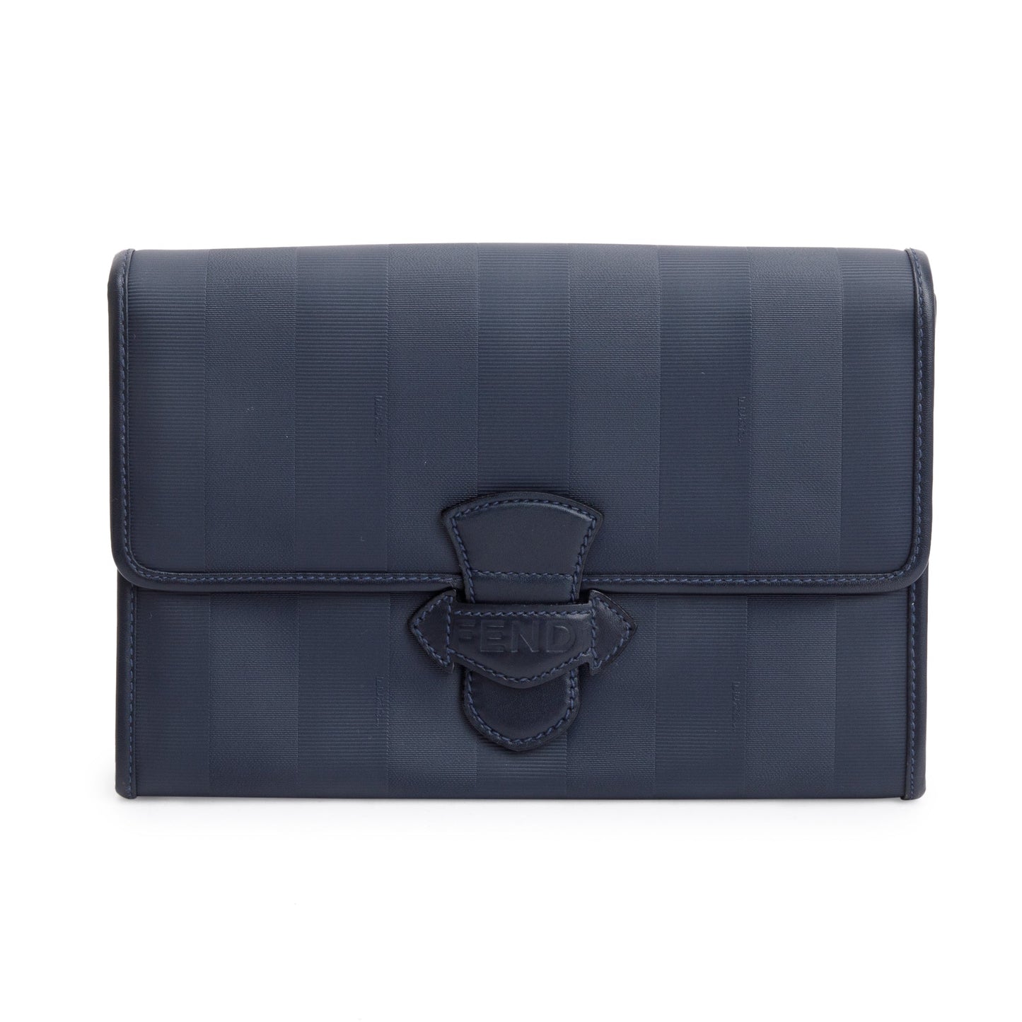 Fendi Vintage Navy Pequin Coated Canvas Crossbody Bag