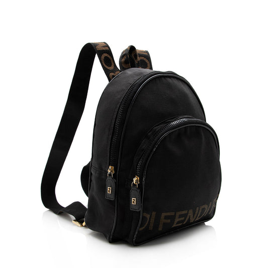 Luxury FendiVintage Nylon Logo Backpack - FINAL SALE (SHF-17036)