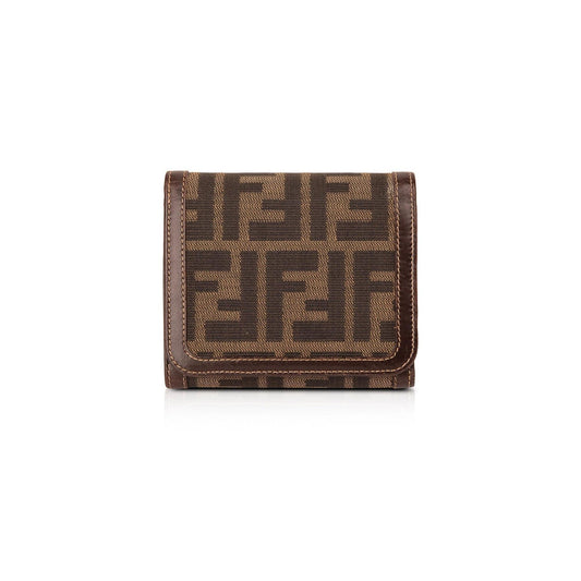 Fendi Vintage Zucca FF Logo Compact Wallet