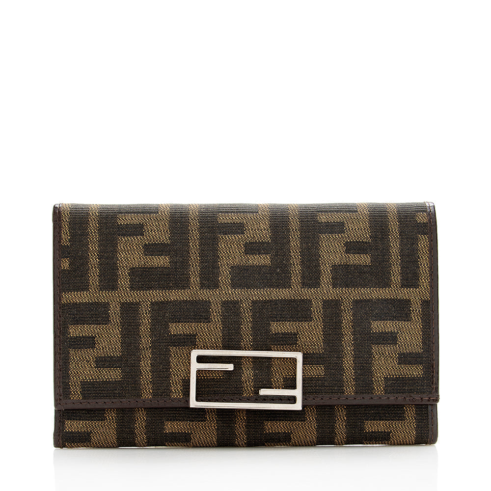 Luxury FendiVintage Zucca Trifold Compact Wallet (SHF-18439)