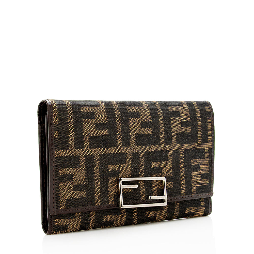 Luxury FendiVintage Zucca Trifold Compact Wallet (SHF-18439)