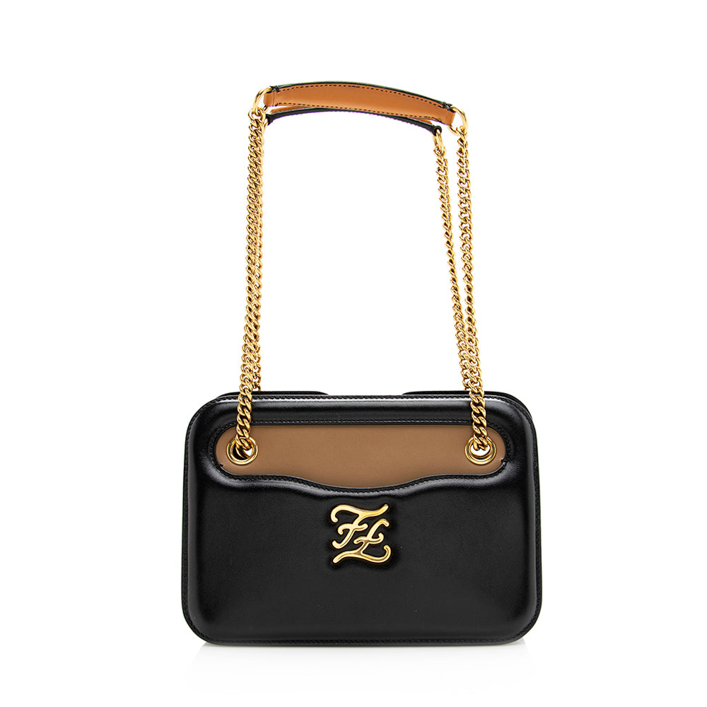 Luxury FendiVitello Glacier Leather Karligraphy Pocket Shoulder Bag (SHF-19815)