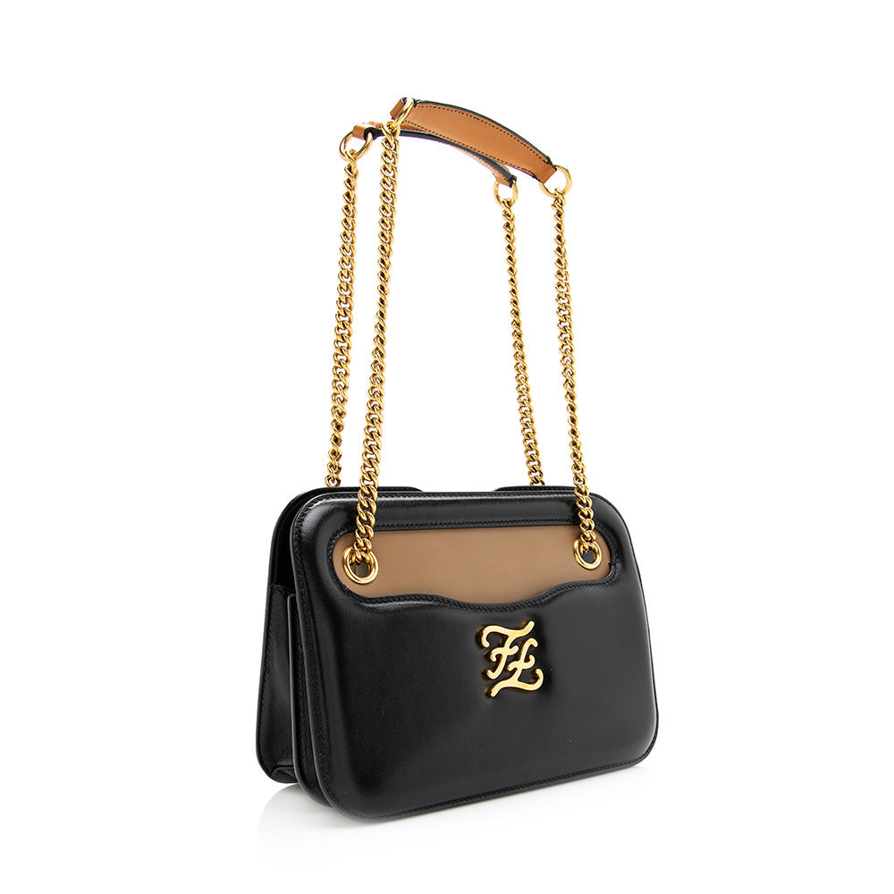 Luxury FendiVitello Glacier Leather Karligraphy Pocket Shoulder Bag (SHF-19815)