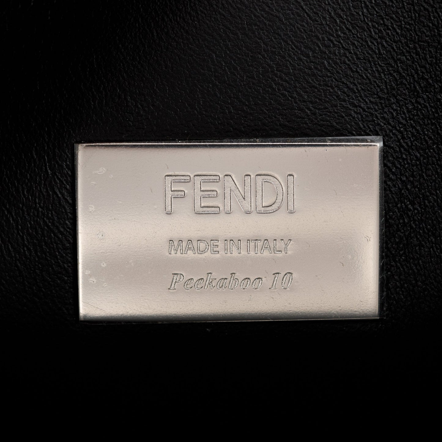 Fendi White & Black Canvas Calf Leather Medium Peekaboo Bag