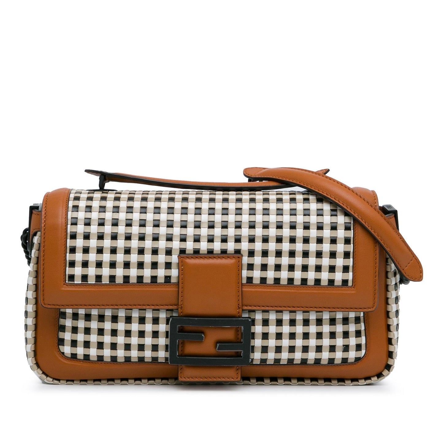 Luxury FendiWoven Leather Chain Baguette Satchel (SHG-DfXa2v)