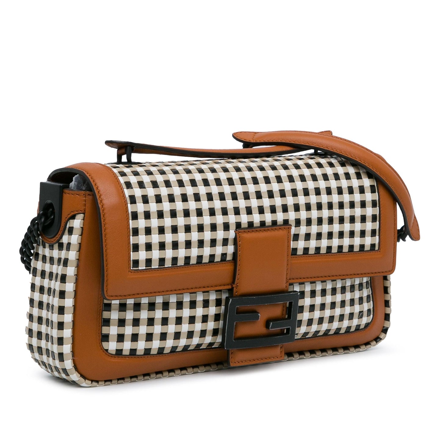 Luxury FendiWoven Leather Chain Baguette Satchel (SHG-DfXa2v)