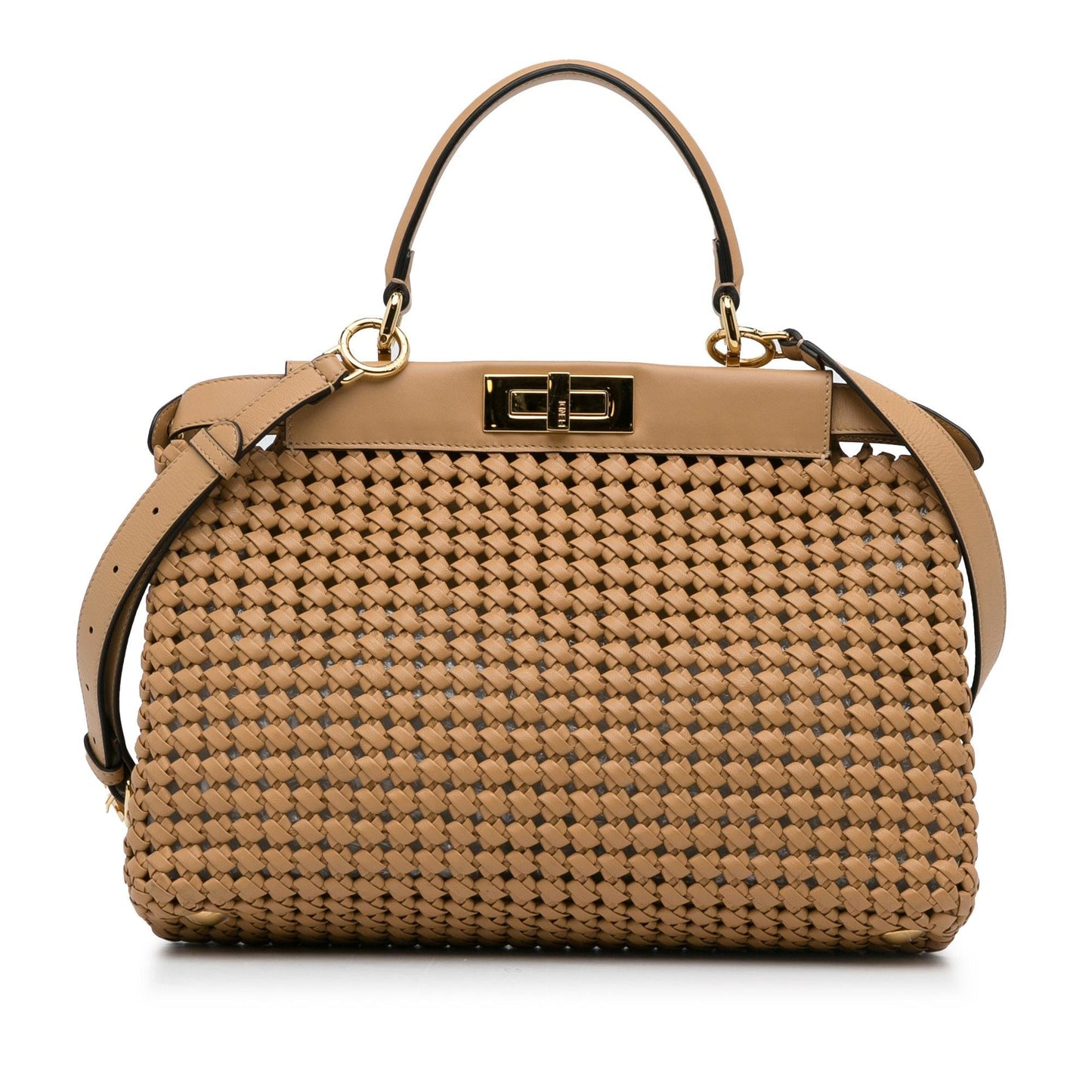 Luxury FendiWoven Peekaboo Satchel (SHG-7Fz4ti)