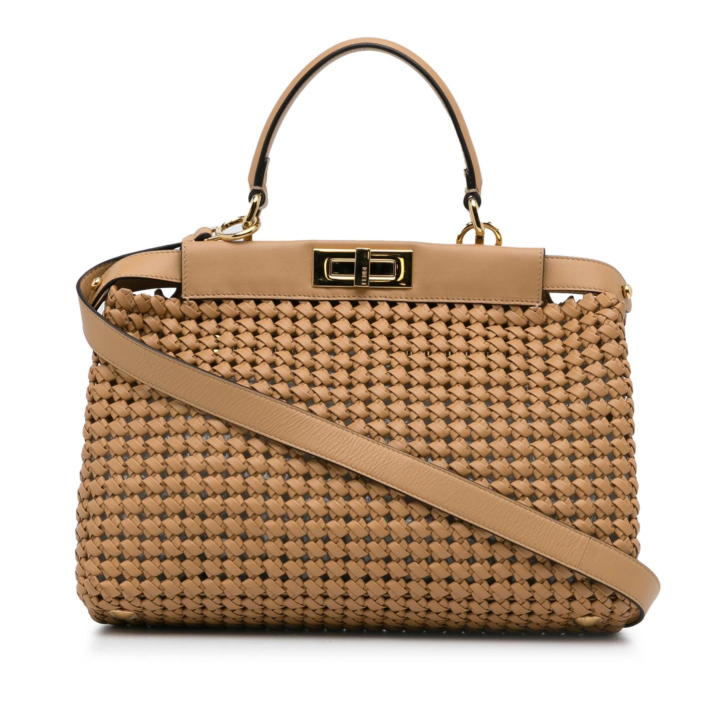 Luxury FendiWoven Peekaboo Satchel (SHG-7Fz4ti)