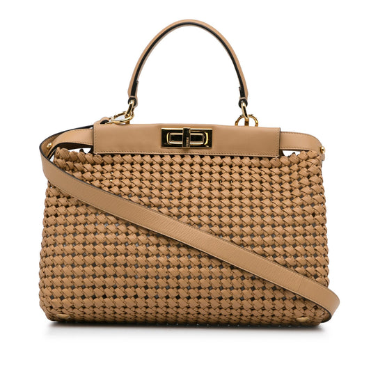 Luxury FendiWoven Peekaboo Satchel (SHG-7Fz4ti)
