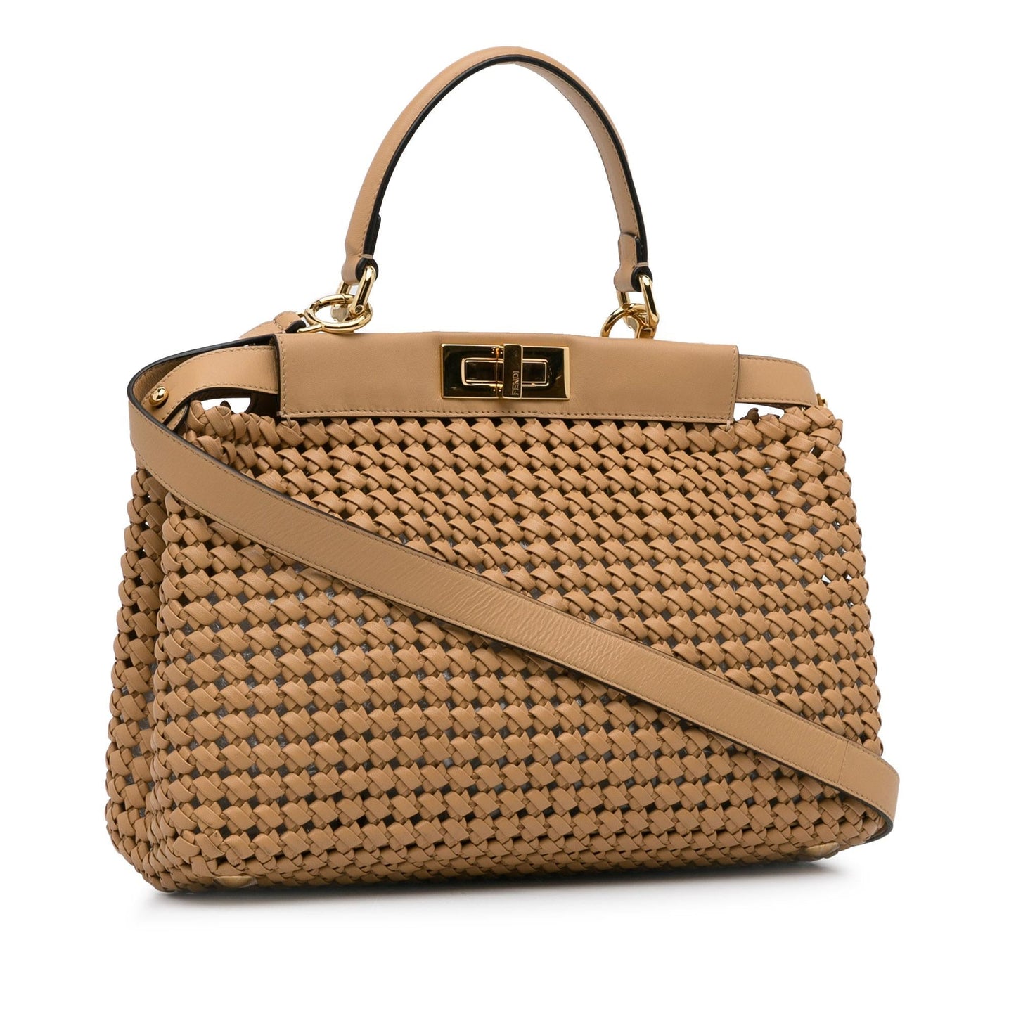 Luxury FendiWoven Peekaboo Satchel (SHG-7Fz4ti)