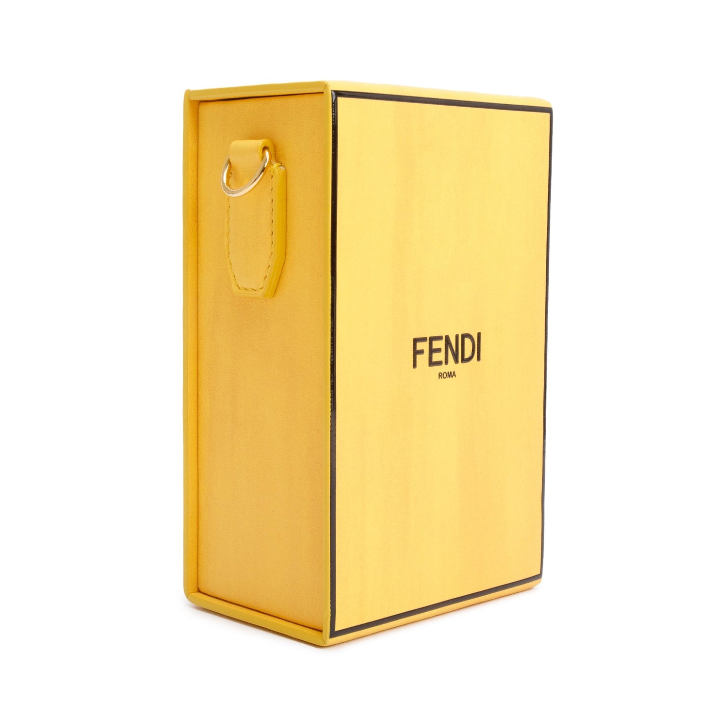 Fendi Yellow Vitello Leather Vertical Box Shoulder Bag