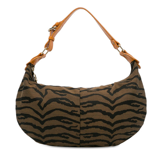 Luxury FendiZebra Print Canvas Hobo (SHG-RSZLfY)