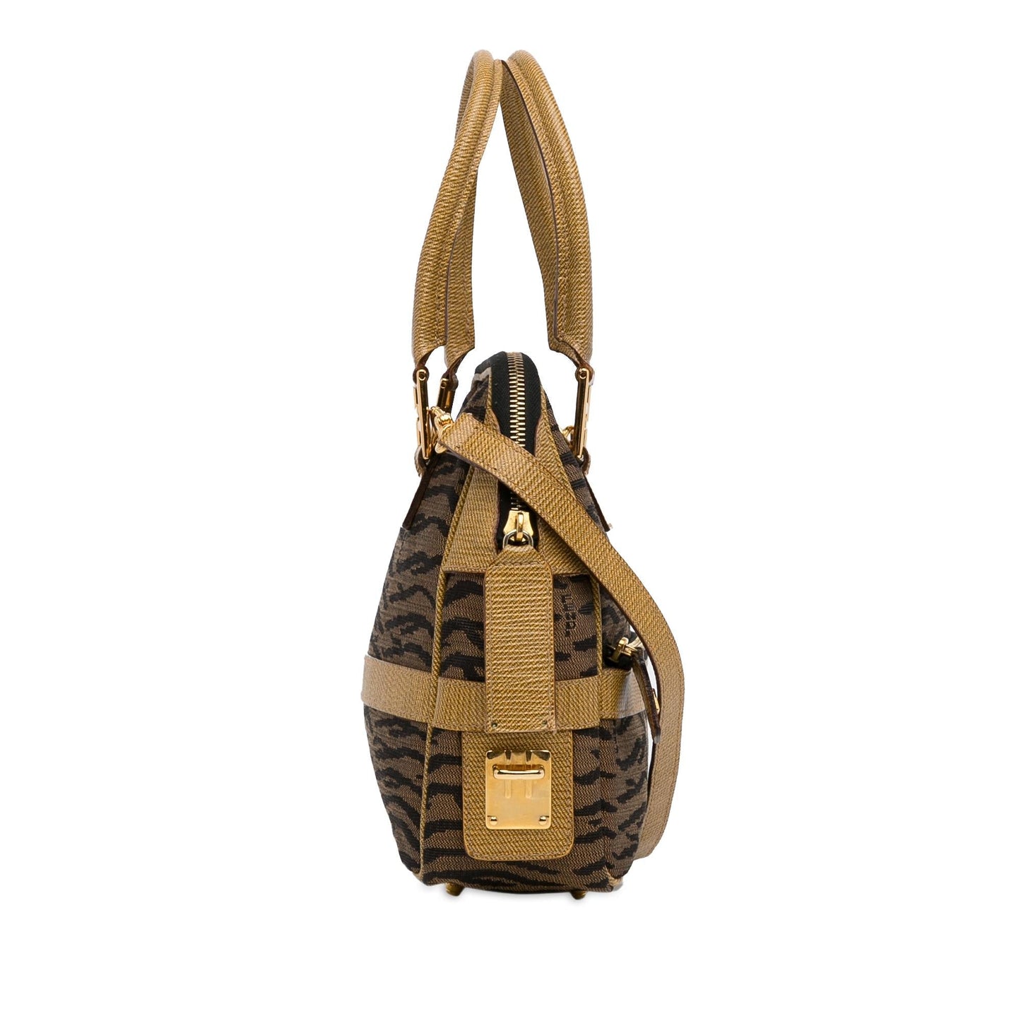 Luxury FendiZebra Print Canvas Satchel (SHG-osFG5D)