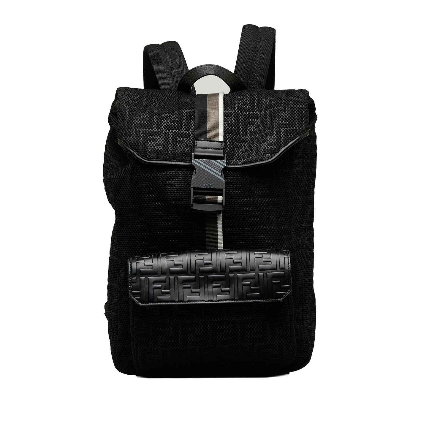 Luxury FendiZucca Buckle Flap Backpack (SHG-CXXC0L)