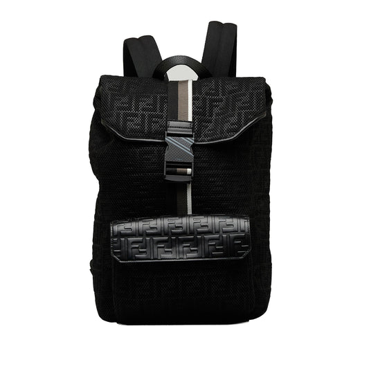 Luxury FendiZucca Buckle Flap Backpack (SHG-CXXC0L)