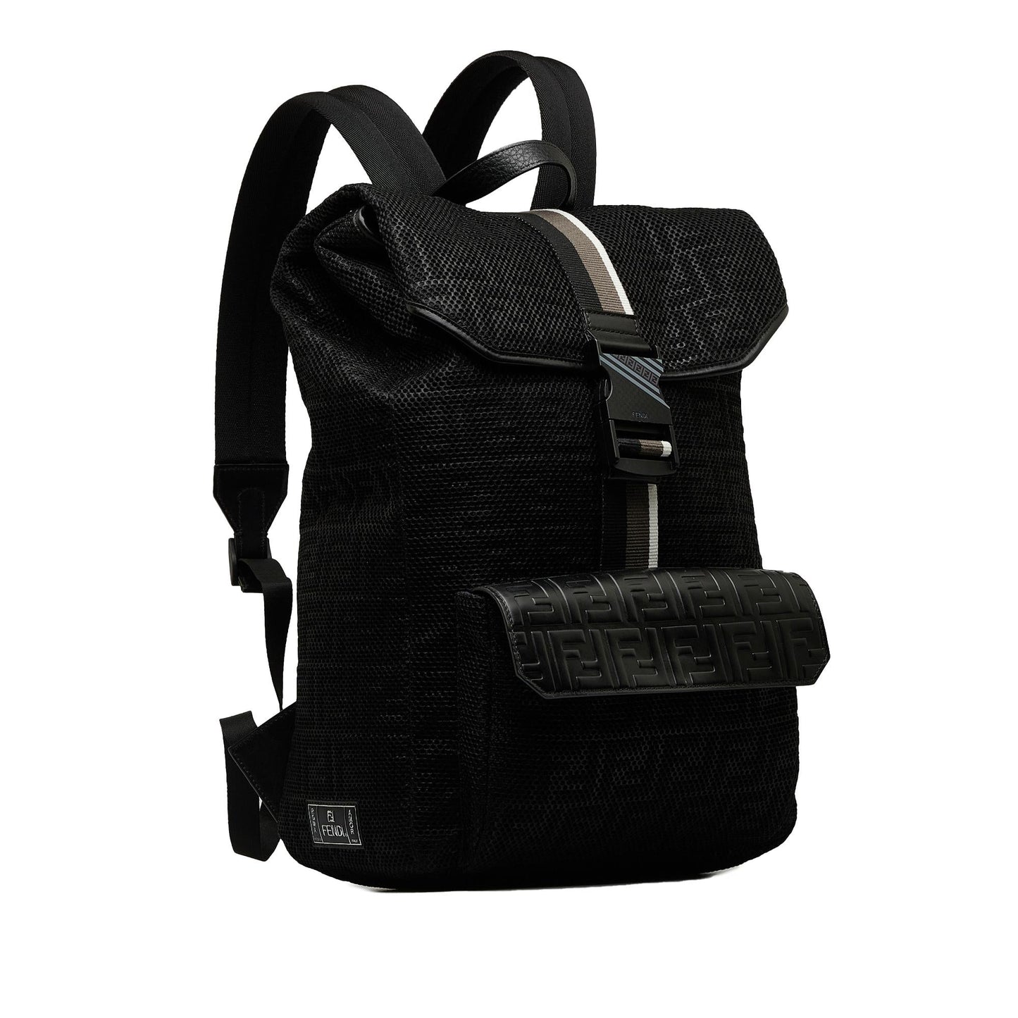 Luxury FendiZucca Buckle Flap Backpack (SHG-CXXC0L)