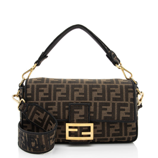 Luxury FendiZucca Calfskin Baguette Shoulder Bag (SHF-J0QlAm)