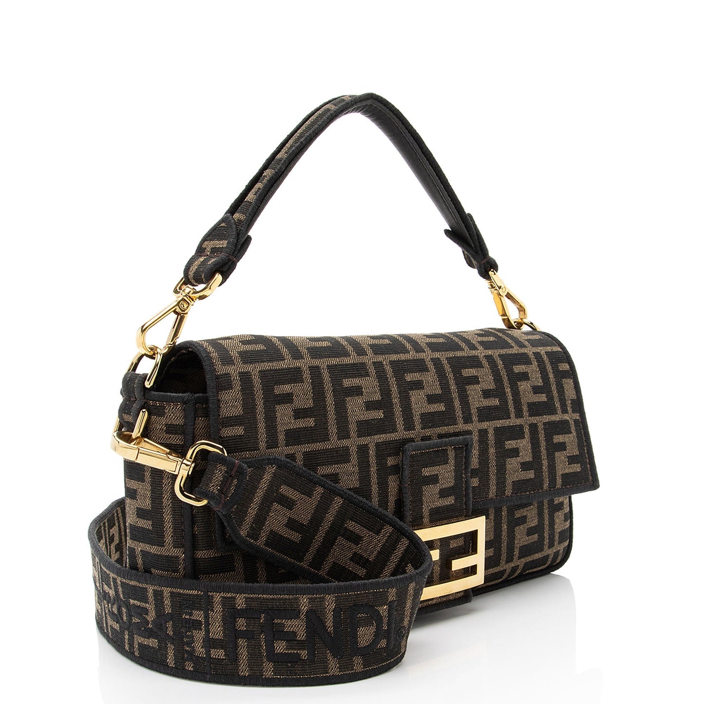 Luxury FendiZucca Calfskin Baguette Shoulder Bag (SHF-J0QlAm)