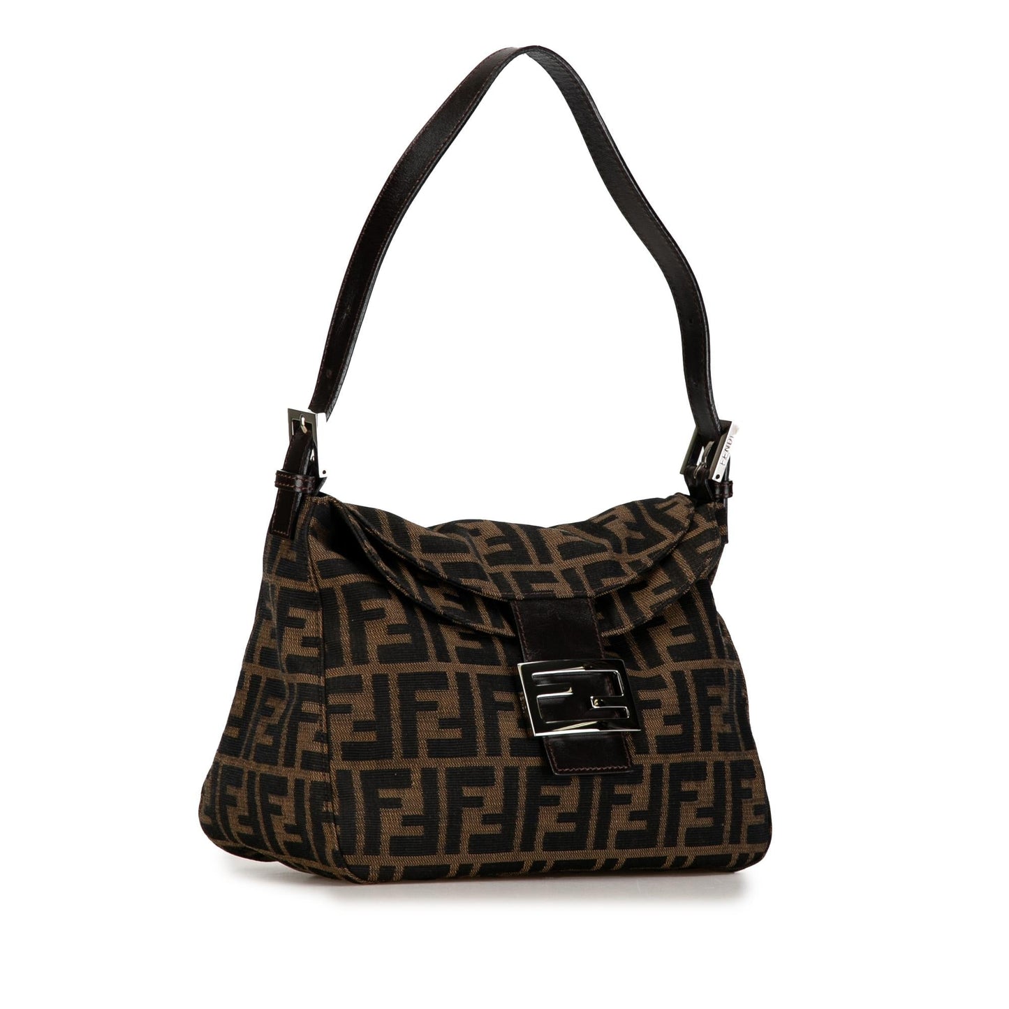 Luxury FendiZucca Canvas Double Flap Shoulder Bag (SHG-BZYeGl)